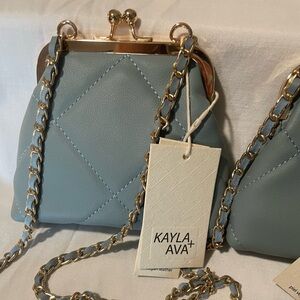 2 Kayla + Ava Blue Small Purses NWT